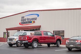 911 Rapid Response Building and Trucks.