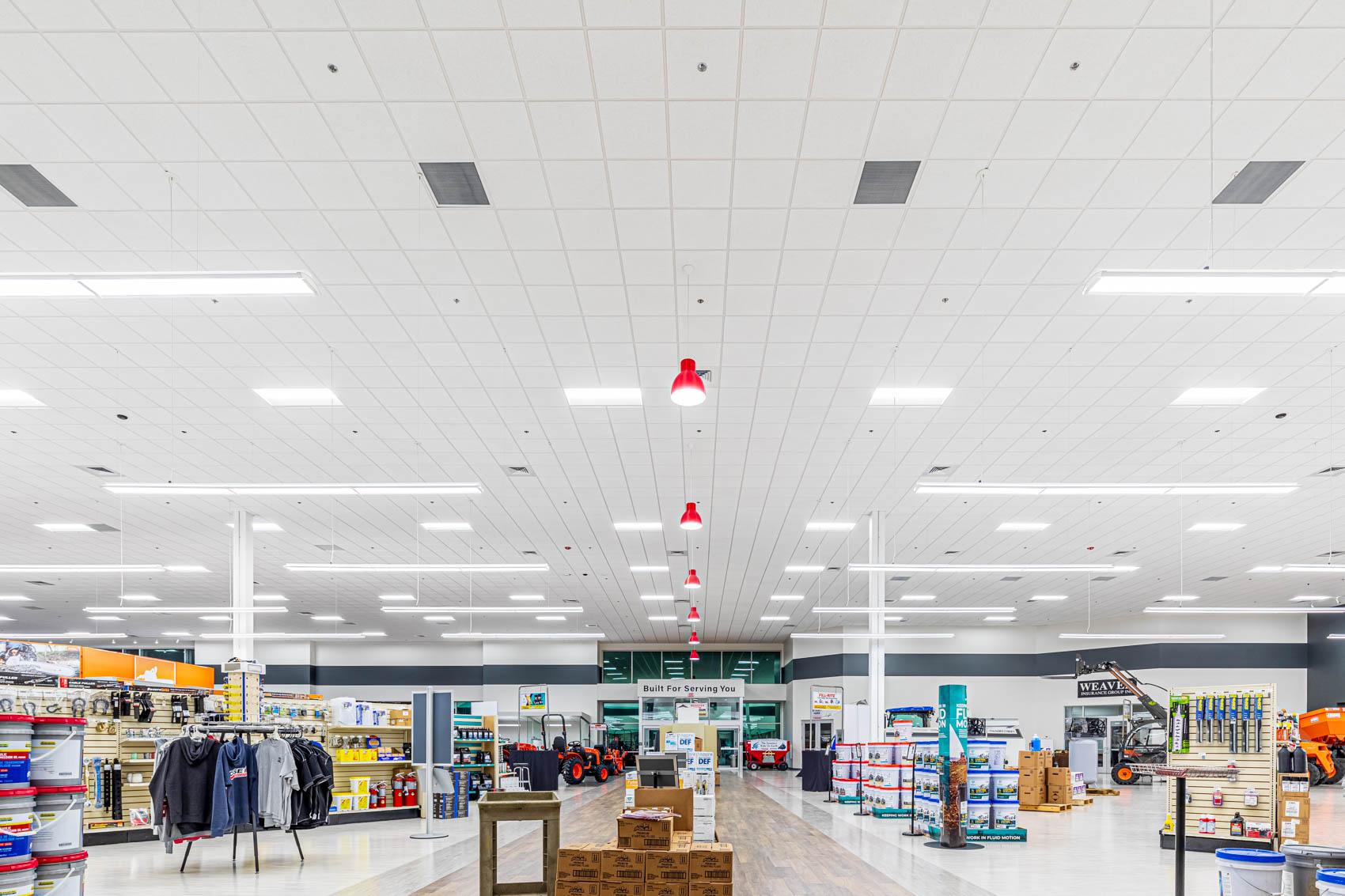 Store entrance lighting.